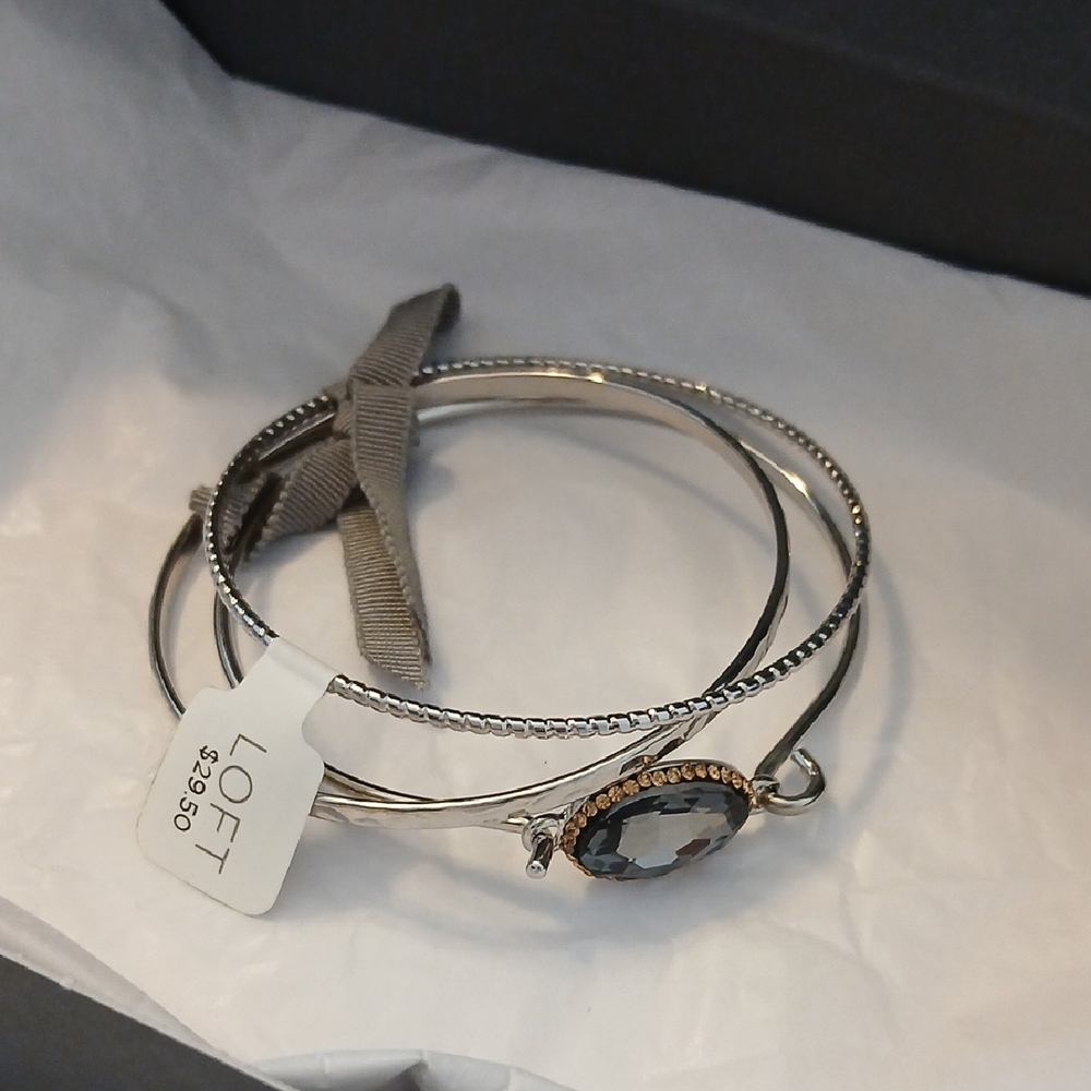 LOFT Silver Minimalist Bracelet Collection NWT
